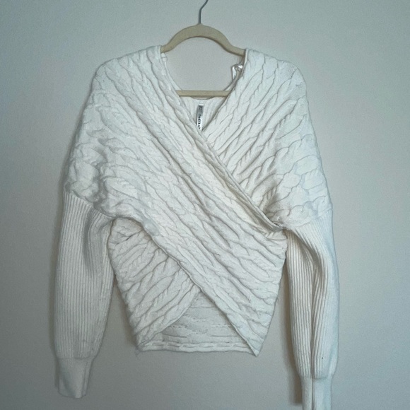 White Crossover Sweater - Picture 1 of 4